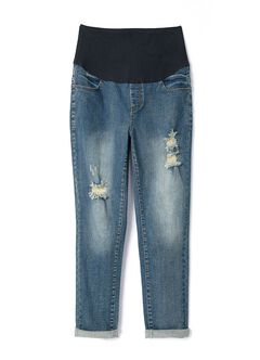 Ripped Detail Maternity Jeans, , hi-res