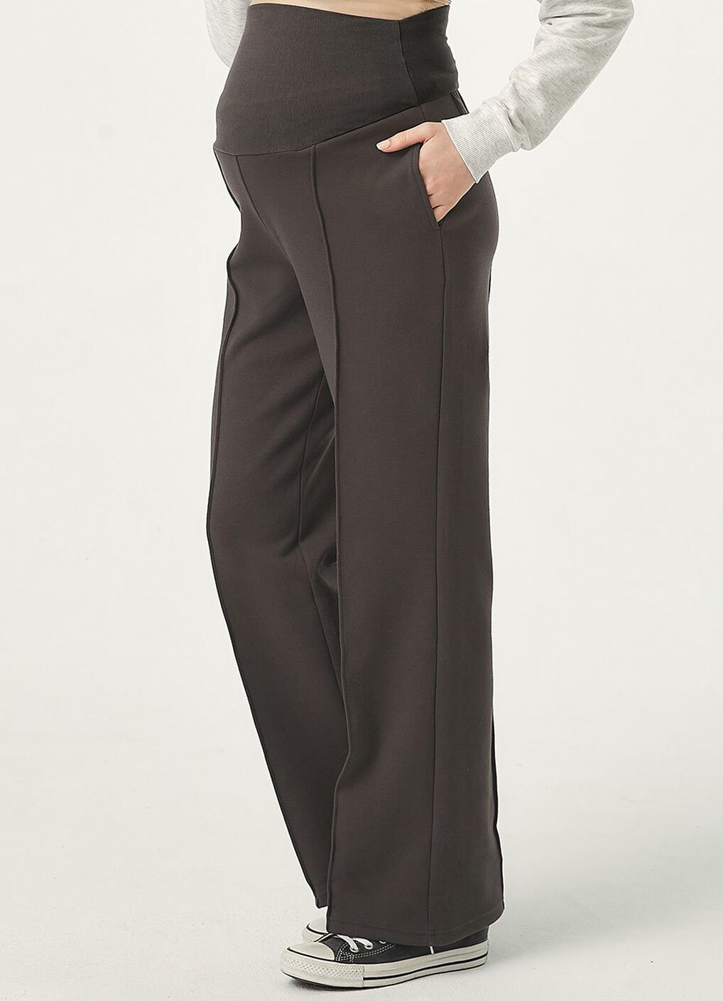 Relaxed Maternity Slim Pants, Charcoal, hi-res image number 2