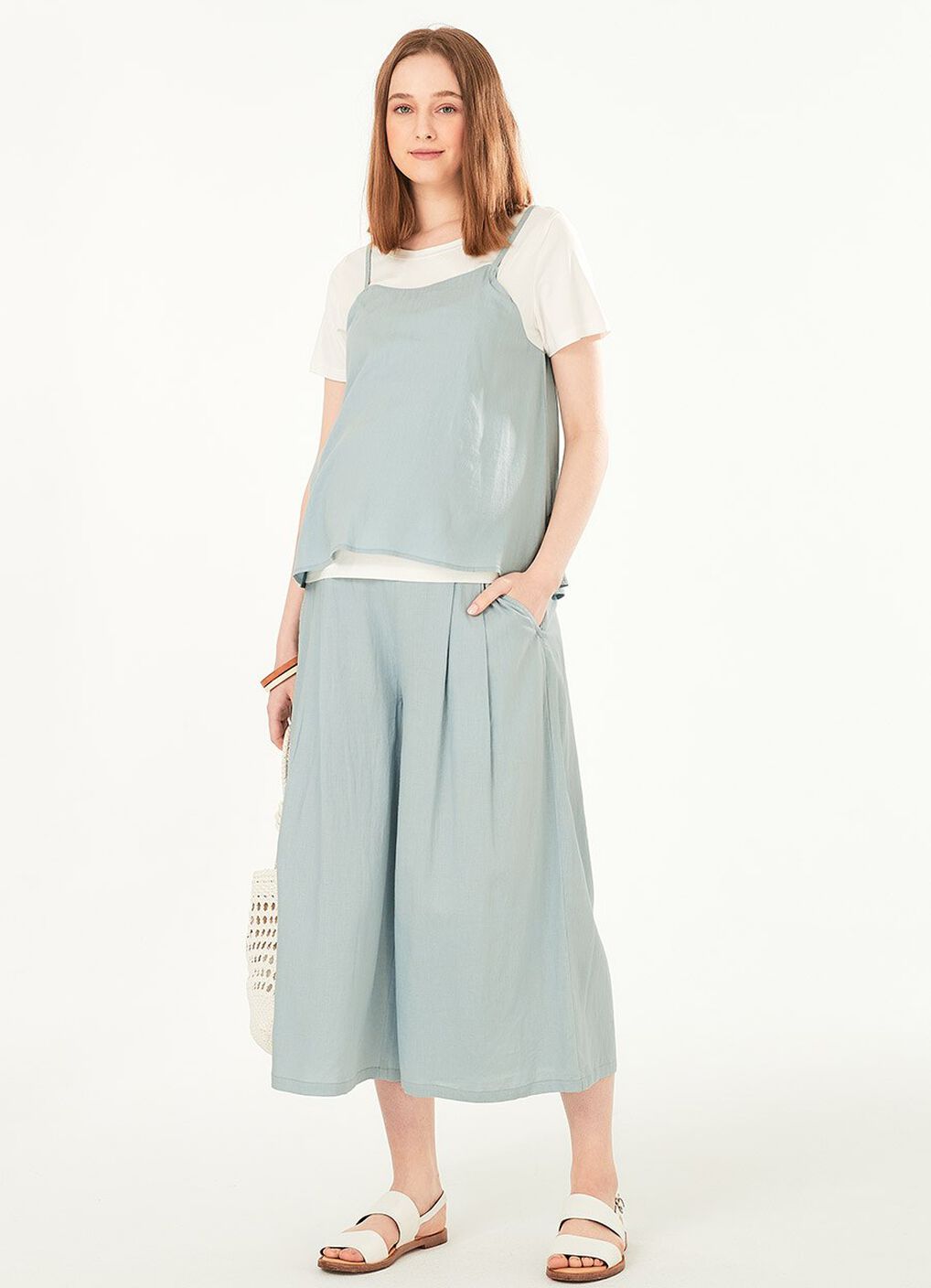 2 in 1 Maternity & Nursing Spliced Top, Blue Grey, hi-res image number 4
