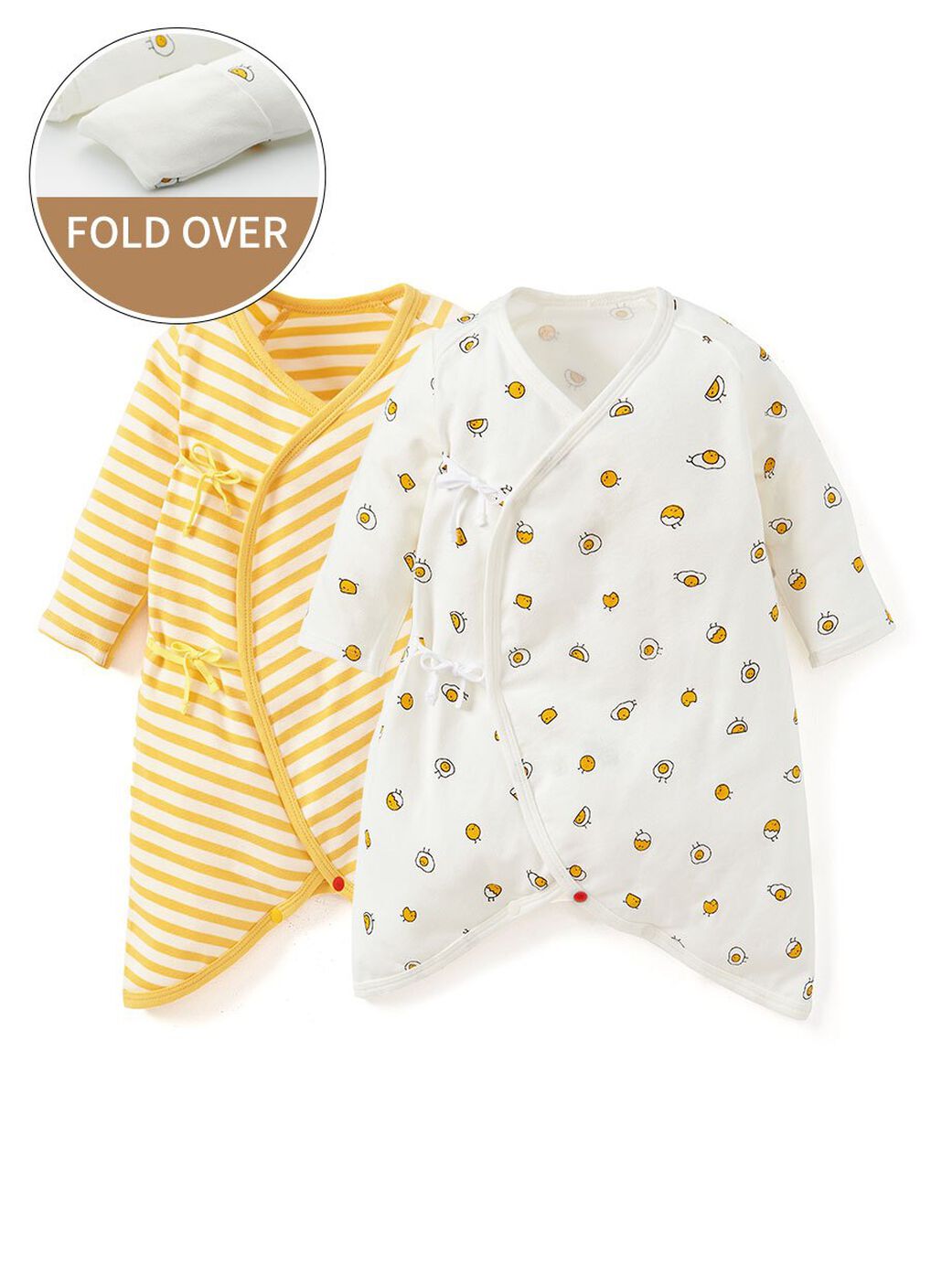 Yolk Newborn Cotton Long Sleeve Romper 2 Pack, , hi-res image number 0