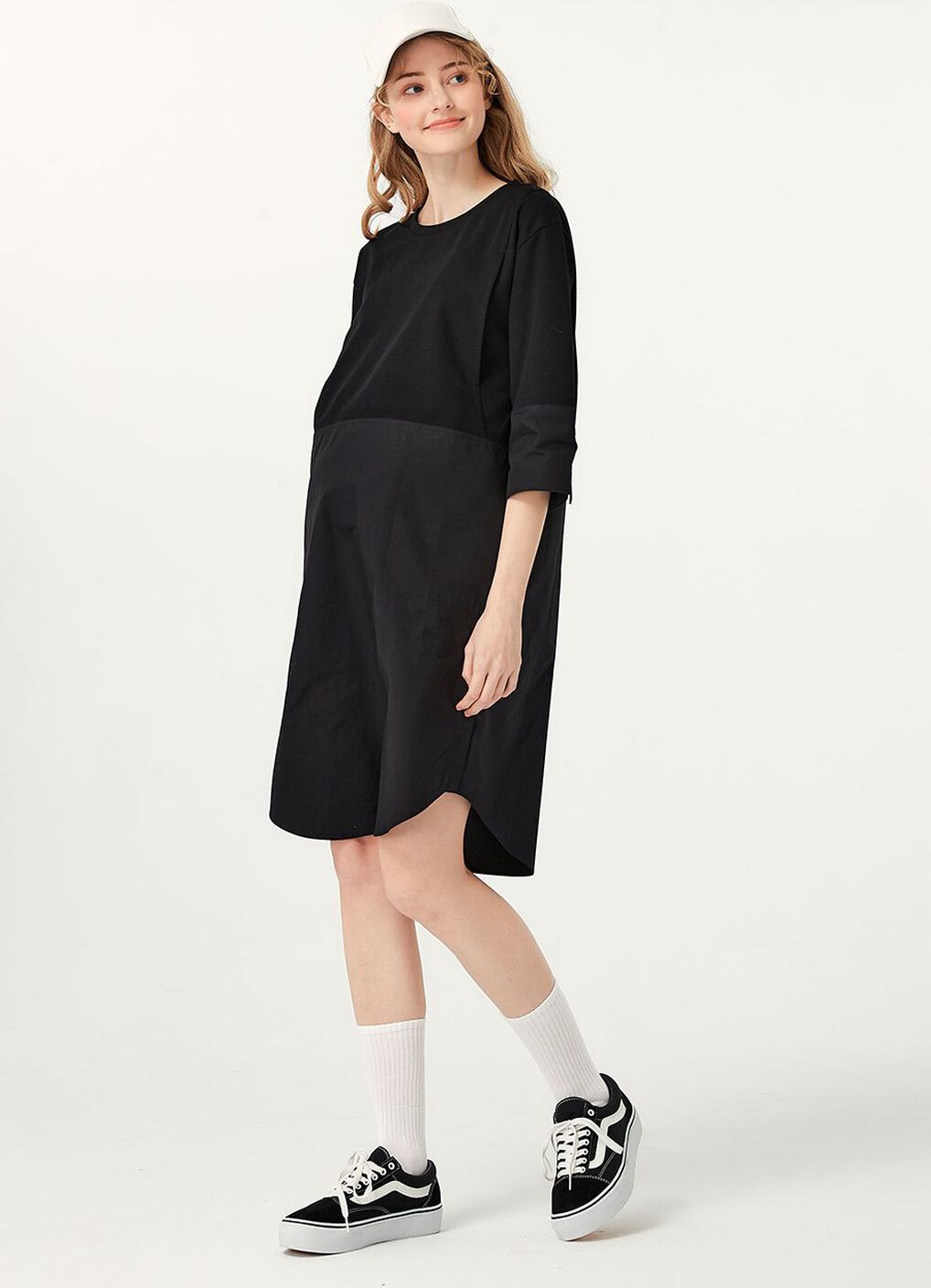Round Neck Patchwork M&N Dress, , hi-res image number 4