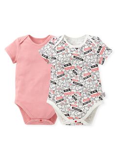 Label Peppa Pig Baby Cotton S/S Bodysuit 2 Pcs Pack, Rose, hi-res