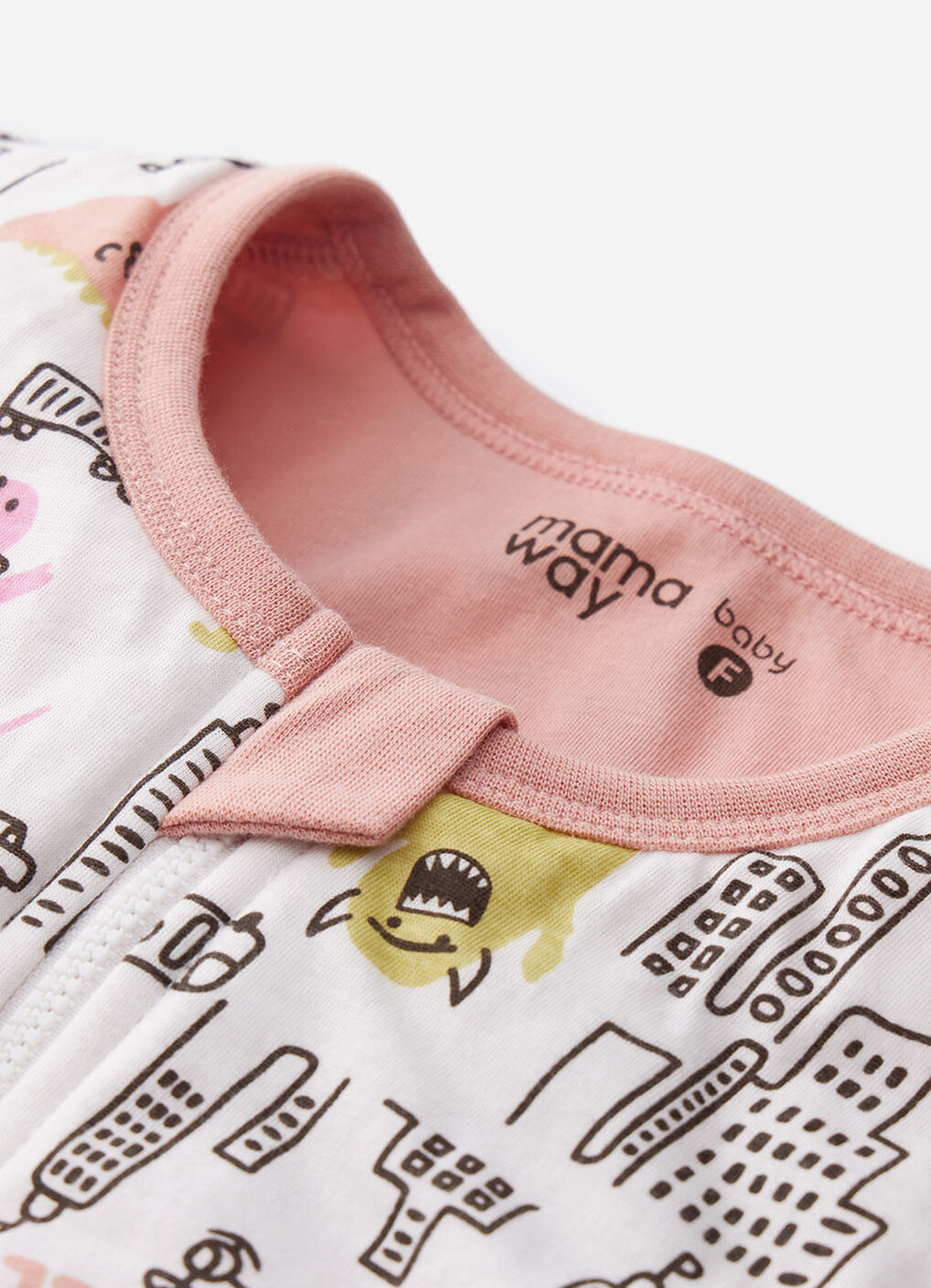 Lightweight Optimum Temp. Sleep Suit-Monster War, Pink, hi-res image number 3