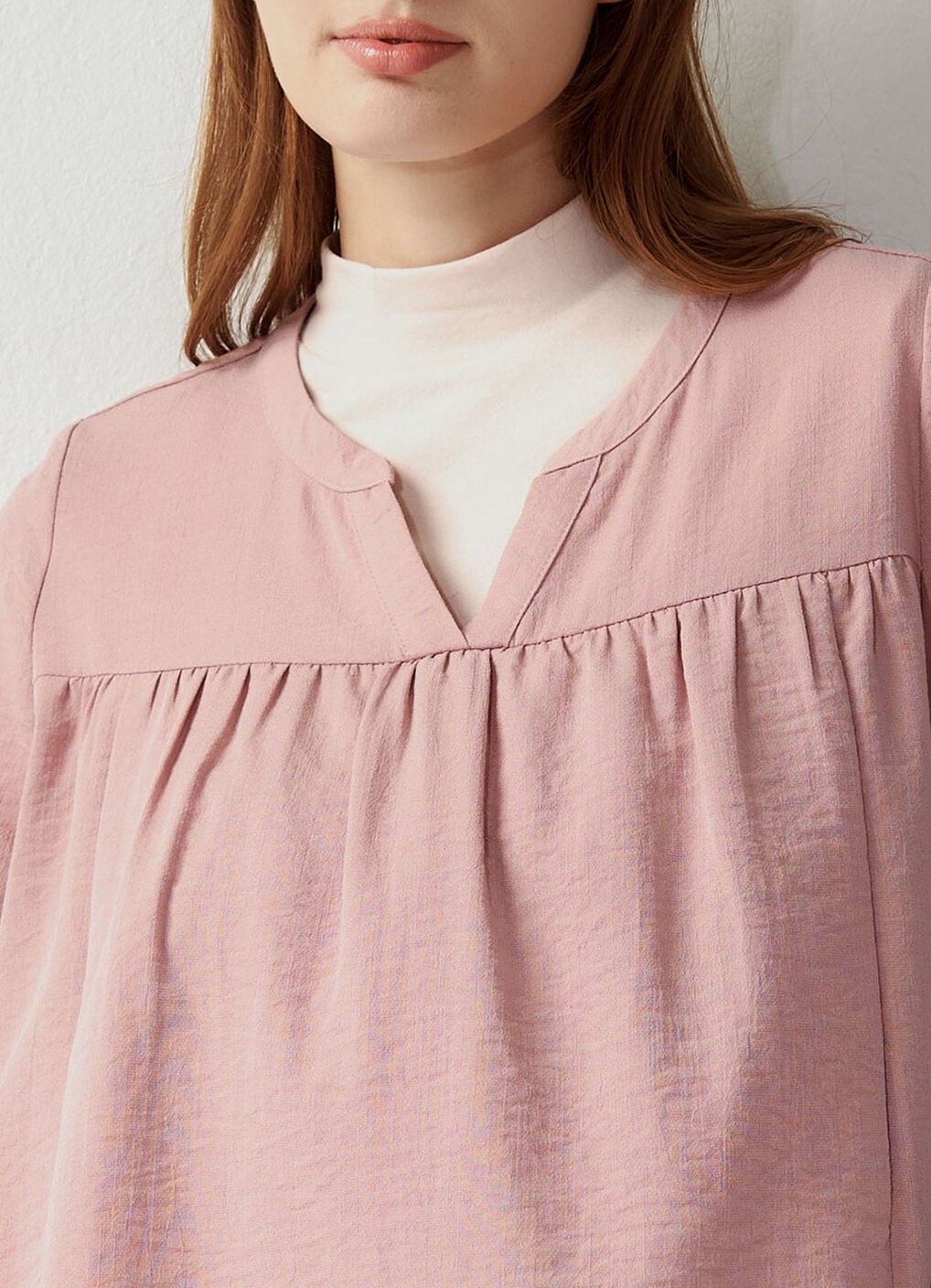 Pleated V-Neck Maternity & Nursing Top, , hi-res image number 3
