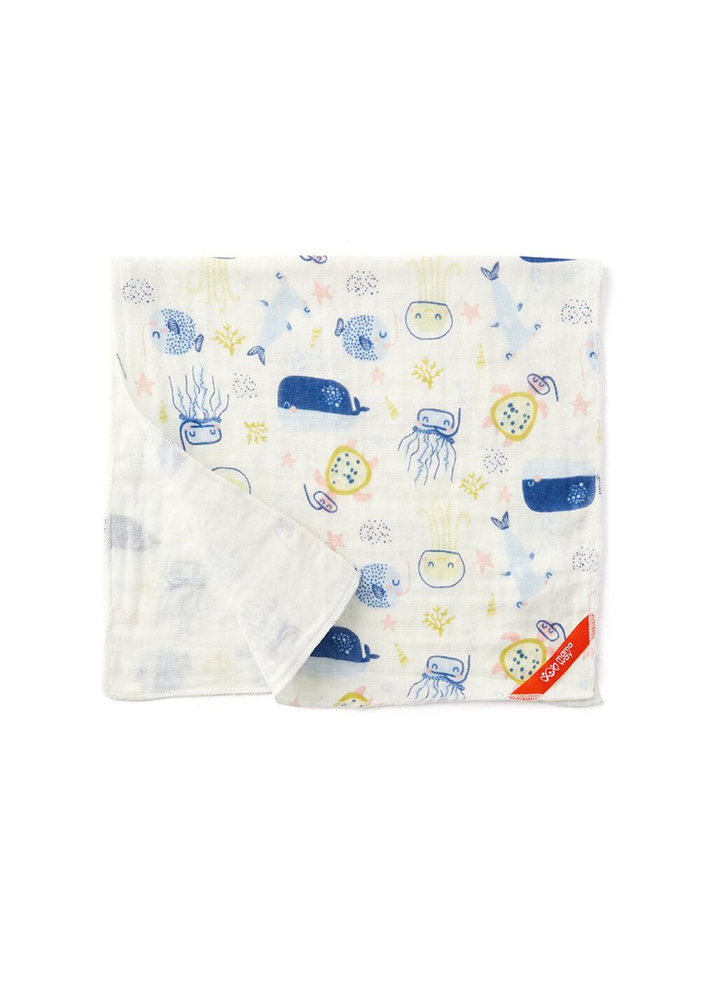 3 Layers Gauze Cotton Bath Towel, Light Blue, hi-res image number 0