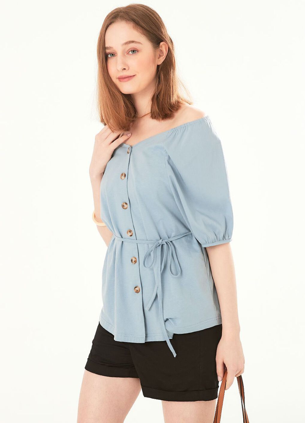 Puff Sleeve Maternity & Nursing Top, , hi-res image number 0