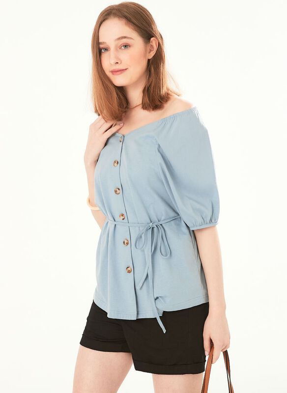 Puff Sleeve Maternity & Nursing Top