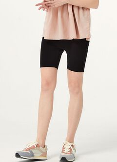 Ultra-Stretch Maternity Biker Shorts, Black, hi-res
