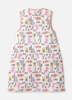Lightweight Optimum Temp. Sleep Suit-Monster War, Pink, hi-res