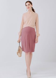 2 in 1 Maternity & Nursing Dress, Dusty Pink, hi-res