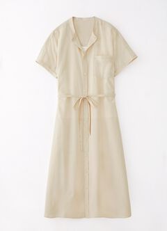 Cotton Maternity & Nursing Shirt Dress, Cream, hi-res
