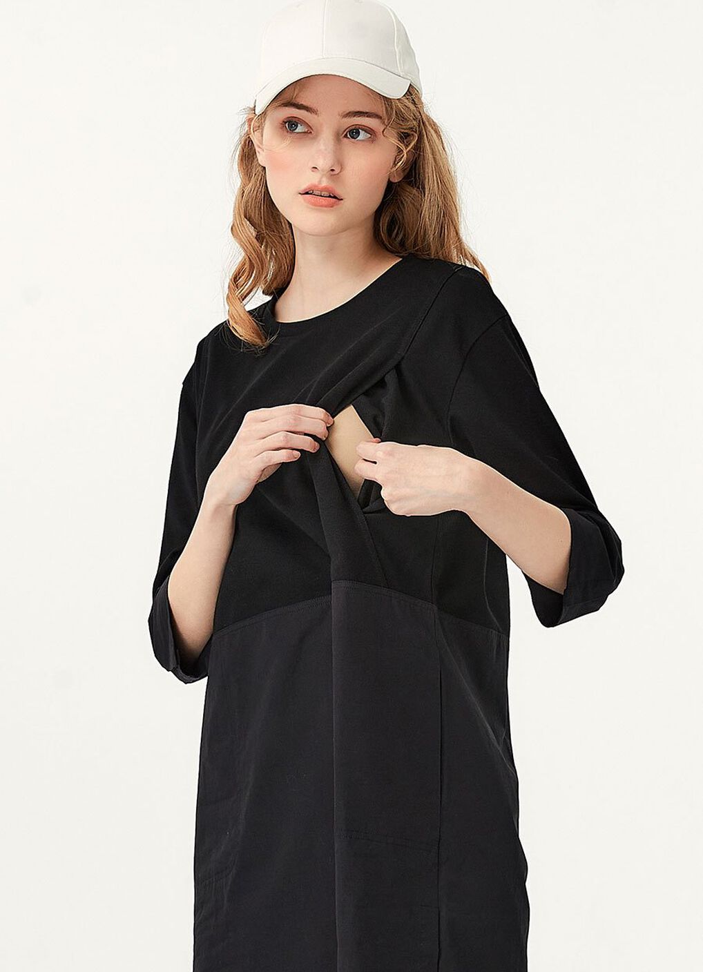 Round Neck Patchwork M&N Dress, , hi-res image number 1