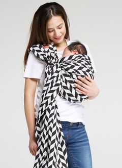 Black & White Herringbone Baby Ring Sling, , hi-res