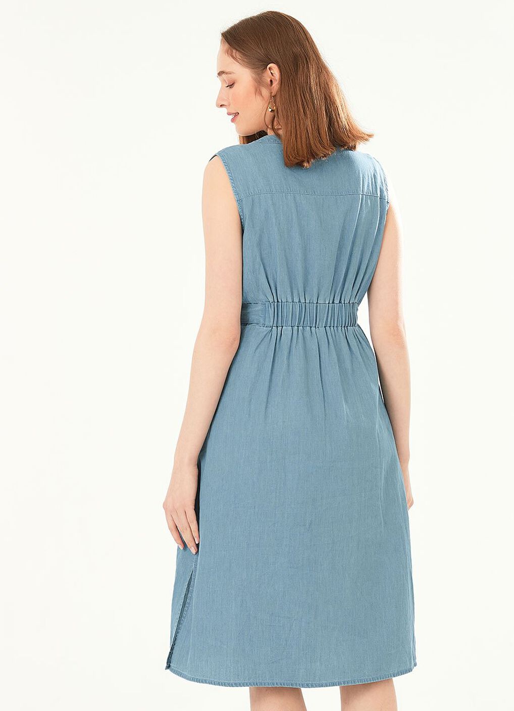 Button-through S/L Maternity & Nursing Dress, , hi-res image number 3