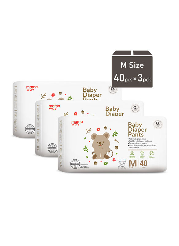 Mamaway Baby Diaper Pants (M , 120 pcs)