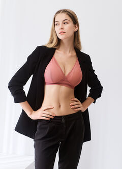 Breezy Lace Crossover Maternity & Nursing Bra, Rose, hi-res