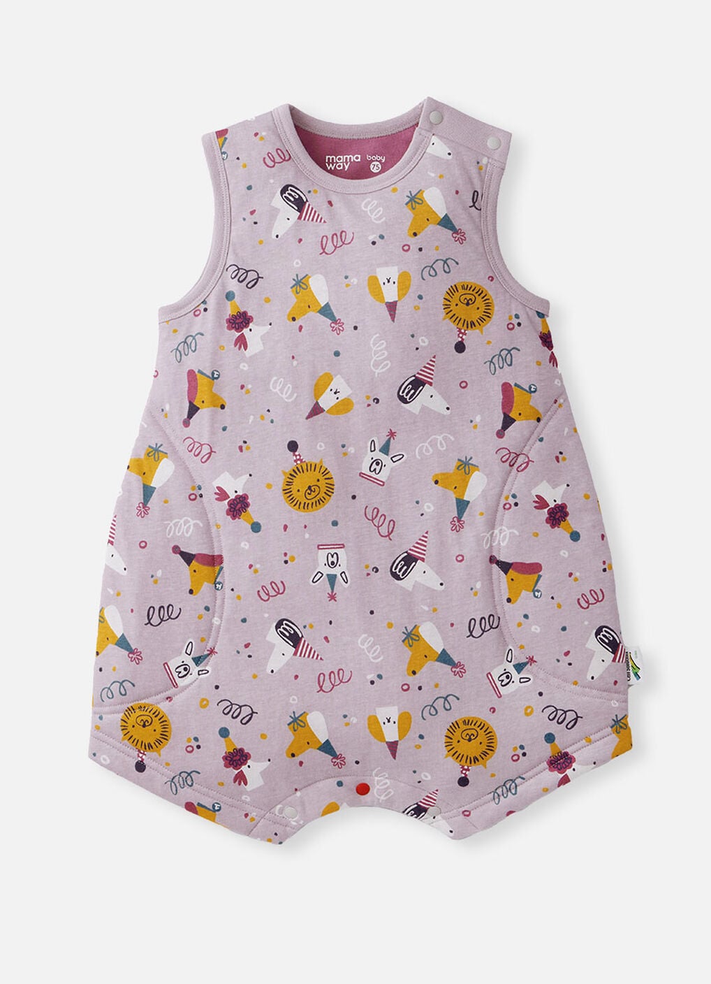 Lightweight Optimum Temp. Sleep Suit-Doggie Party, Purple, hi-res image number 0