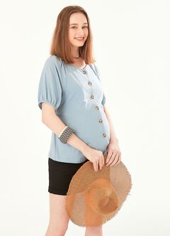 Puff Sleeve Maternity & Nursing Top, , hi-res