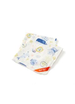 3 Layers Gauze Cotton Saliva Towel 2 Pack, Light Blue, hi-res
