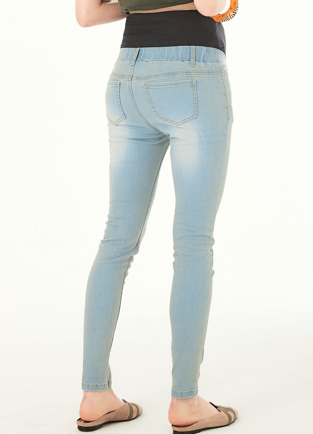 Maternity Stretch Skinny Jeans, Light Blue, hi-res image number 3