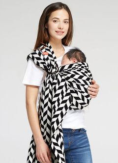 Black & White Herringbone Baby Ring Sling, , hi-res