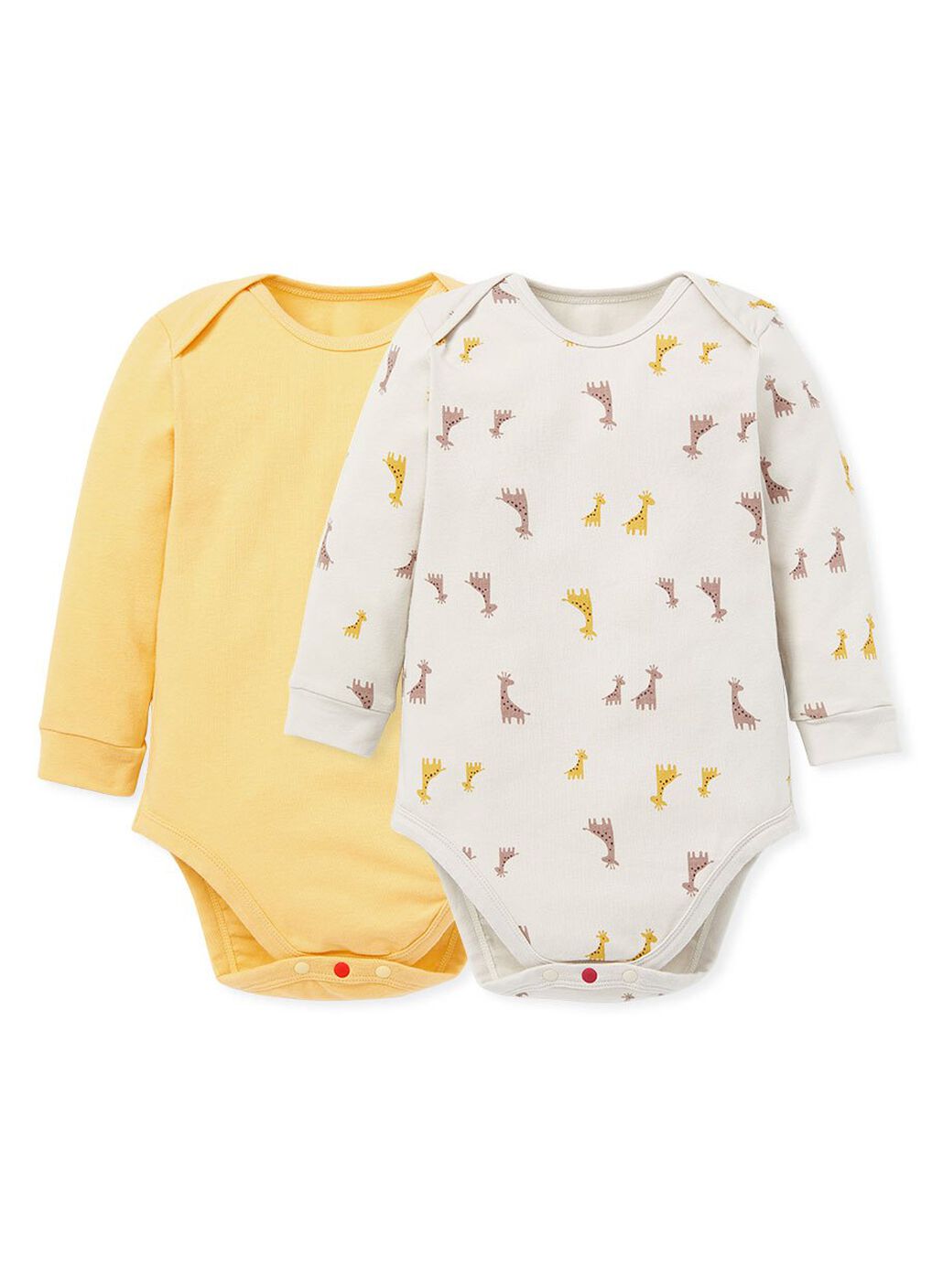 Giraffe Baby Cotton L/S Bodysuit 2 Pack, , hi-res image number 0