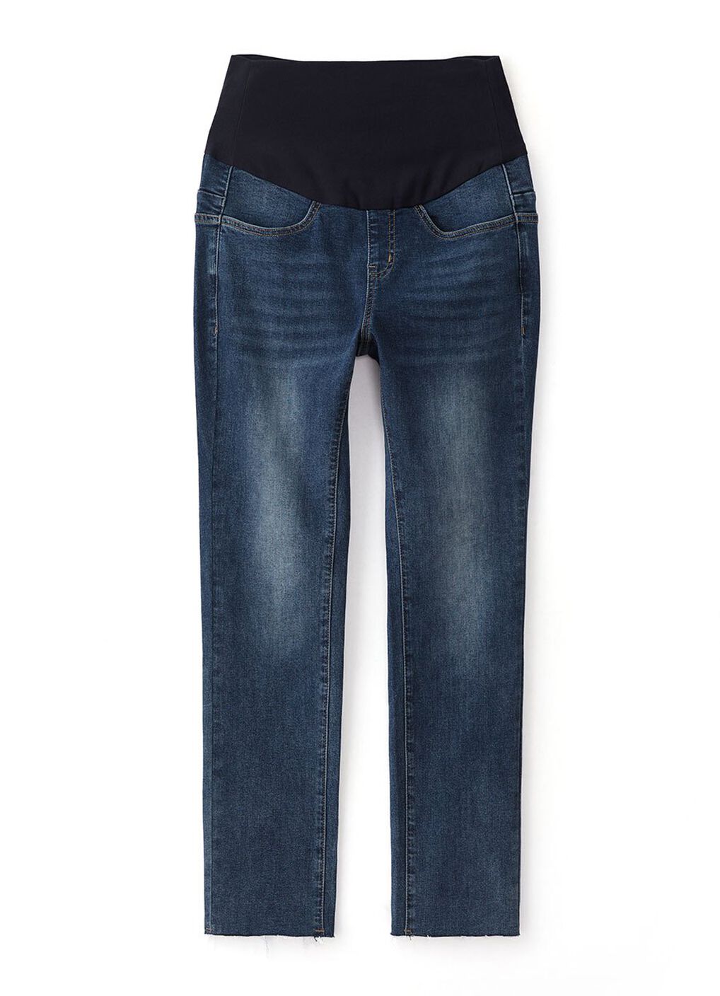 Raw Hem Maternity Slim Straight Jeans, Navy, hi-res image number 6