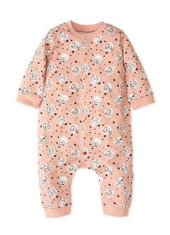 Baby Long Sleeve One Piece Outfit, Dusty Pink, hi-res