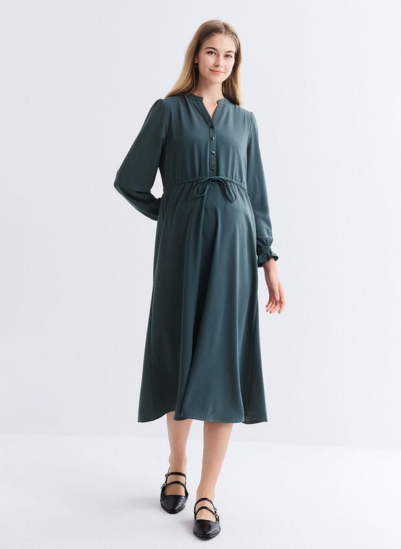 Half Placket Maternity & Nursing Dress