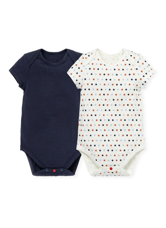 Baby Cotton Short Sleeve Bodysuit 2 Pack