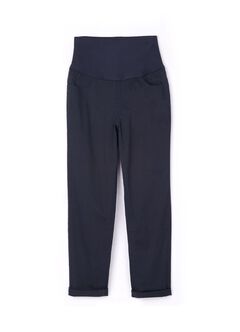 Cotton Maternity Slim Pants, Navy, hi-res