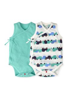 Newborn Cotton Mesh Sleeveless Bodysuit 2 Pack, Sage Green, hi-res