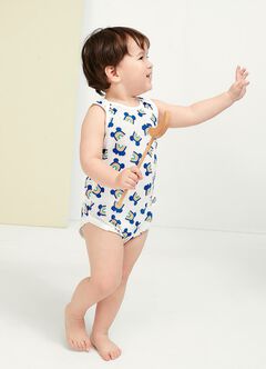 Baby Cotton Mesh Sleeveless Bodysuit 2 Pack, Orange, hi-res