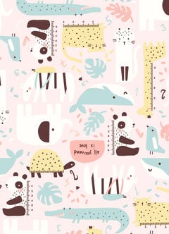 All Seasons Optimum Temp. Sleep Suit-Party Animals, Pink, hi-res