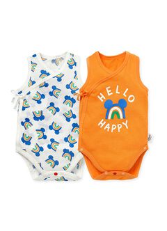 Newborn Cotton Mesh Sleeveless Bodysuit 2 Pack, , hi-res