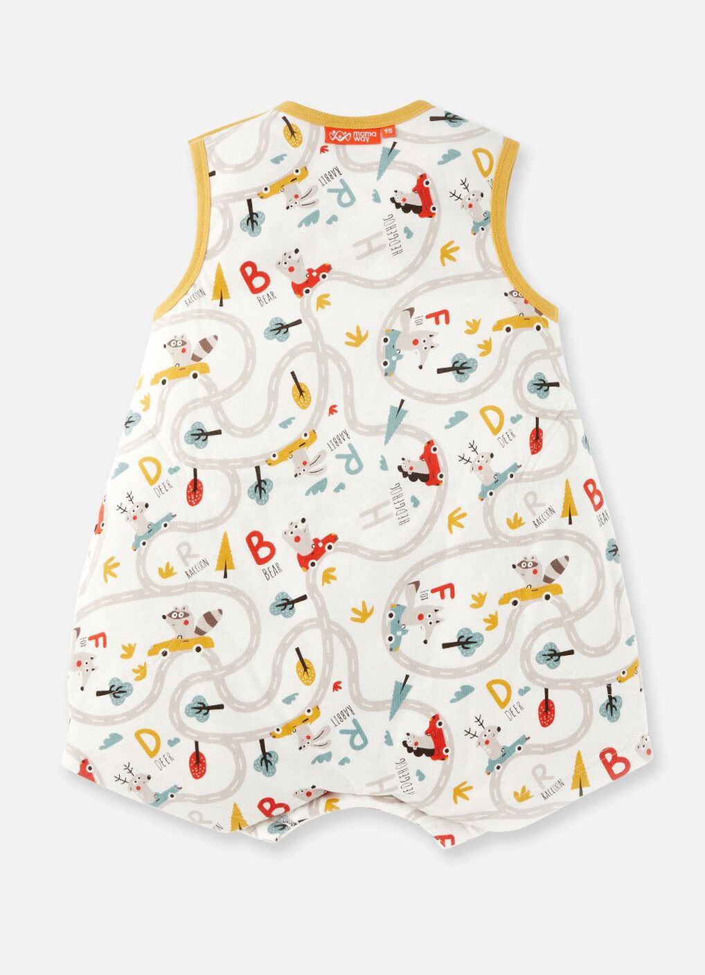 Lightweight Optimum Temp. Sleep Suit-Jungle Bumper Car, Mustard, hi-res image number 1