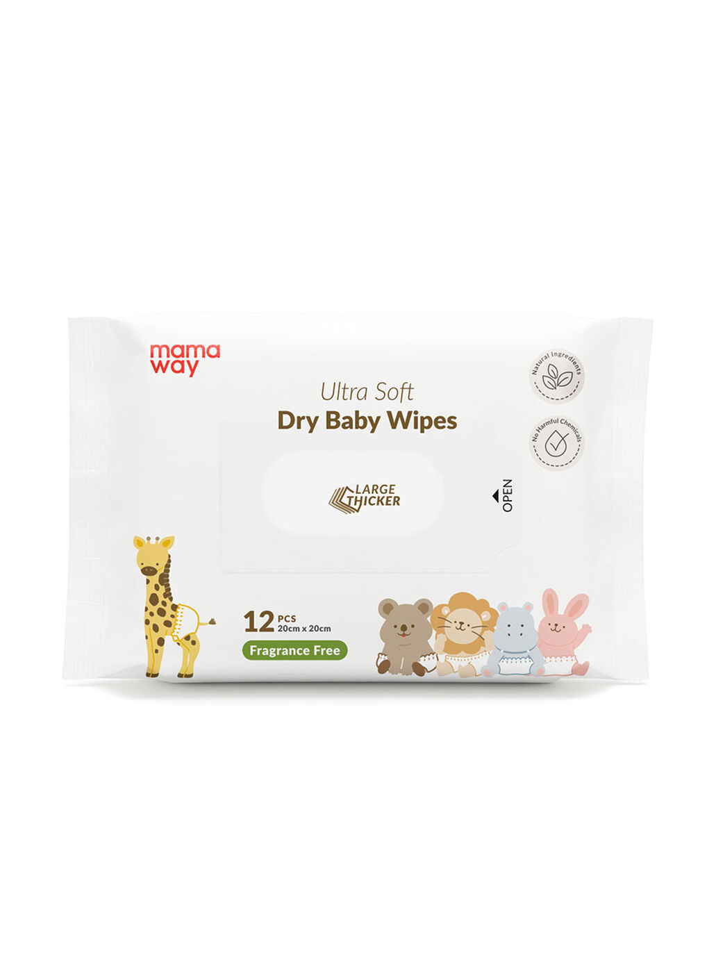 Ultra Soft Dry Baby Wipe (12PCS X 4 PACKS), , hi-res image number 1