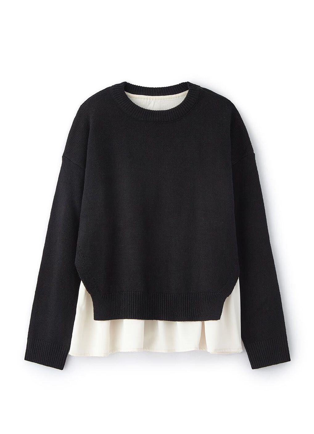Knitted 2 in 1 Maternity & Nursing Layered Jumper, Black, hi-res image number 6