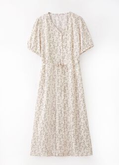 Floral Print Puff Sleeve Maternity & Nursing Dress, , hi-res