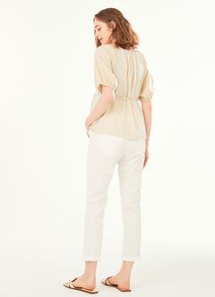 Puff Sleeve Maternity & Nursing Top, Cream, hi-res