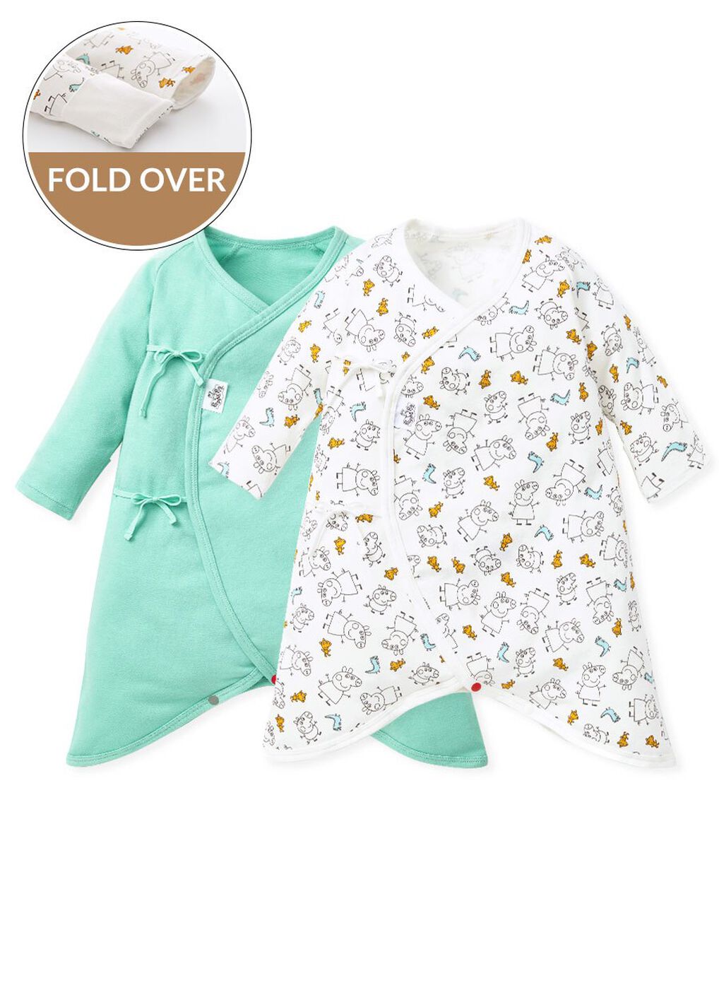 Line Arts Peppa Pig Newborn Cotton L/S Romper 2 Pcs Pack, , hi-res image number 0