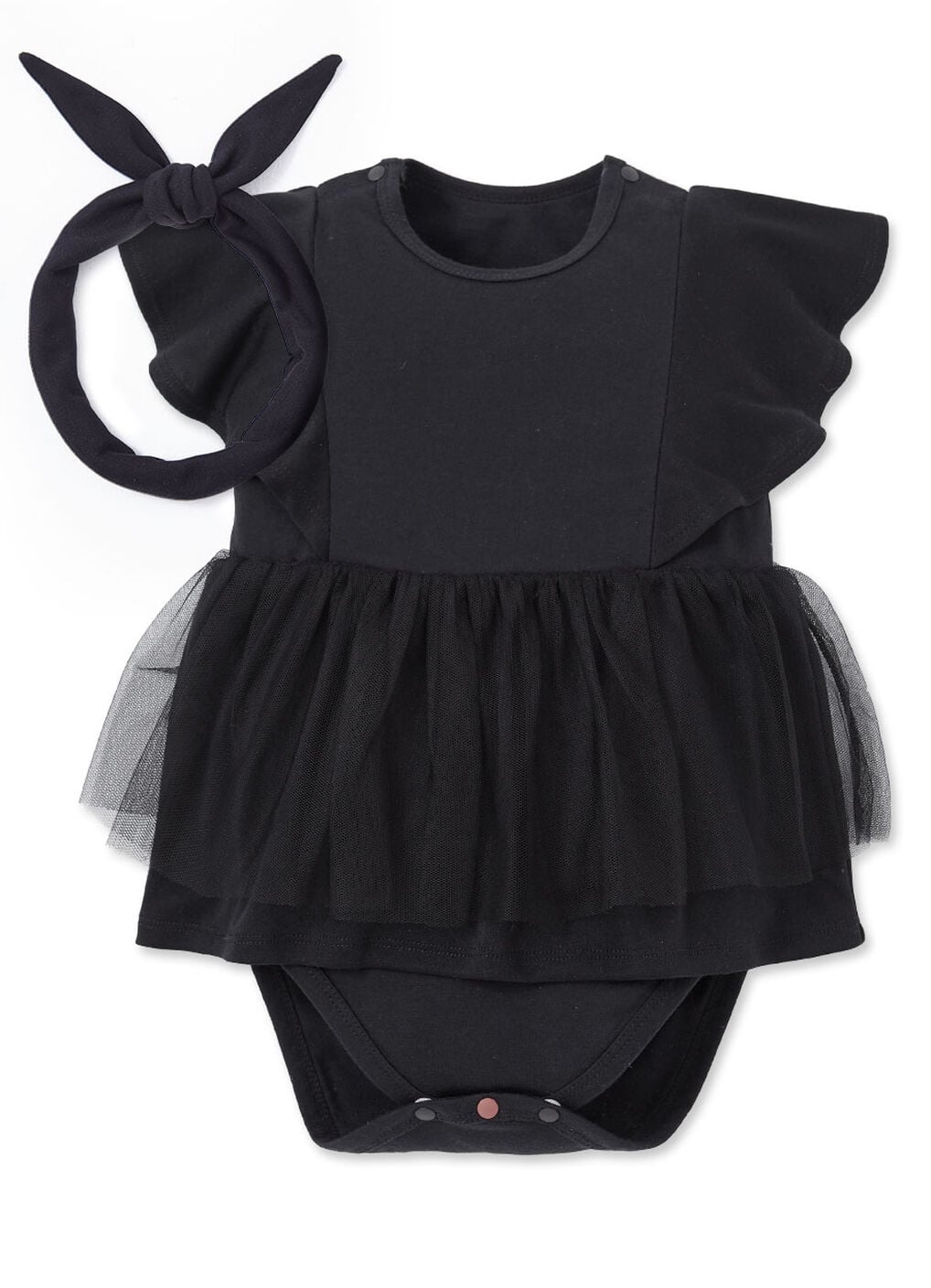 Baby Cotton S/L Bodysuit 2 Pcs Pack, Black, hi-res image number 0