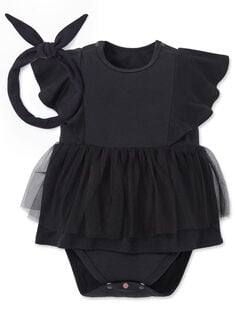 Baby Cotton S/L Bodysuit 2 Pcs Pack, Black, hi-res