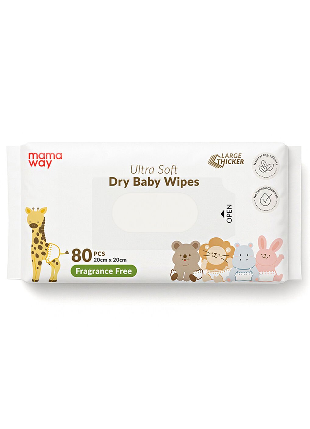 Ultra Soft Dry Baby Wipe (3PACKS X 80PCS), , hi-res image number 1