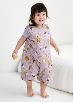 Lightweight Optimum Temp. Sleep Suit-Doggie Party, Purple, hi-res