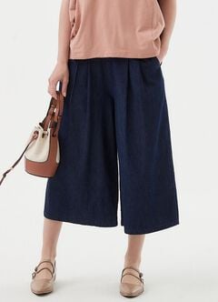 Drapey Wide Maternity Denim Pants, , hi-res