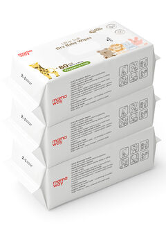 Ultra Soft Dry Baby Wipe (3PACKS X 80PCS), , hi-res