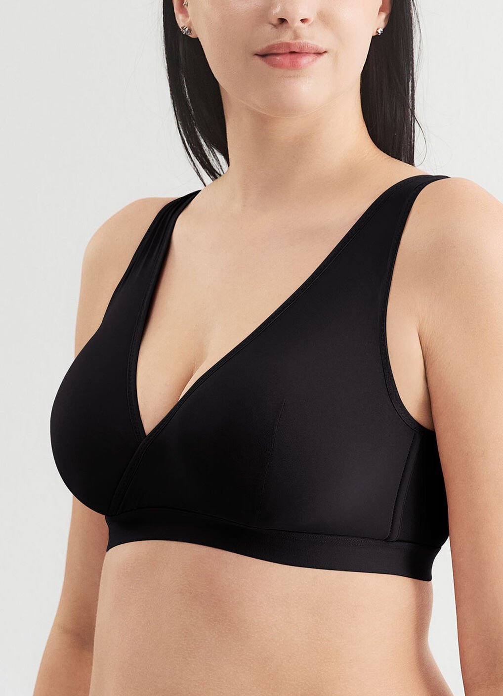 Ultra Breezy Crossover Nursing Sleep Bra, Black, hi-res image number 0