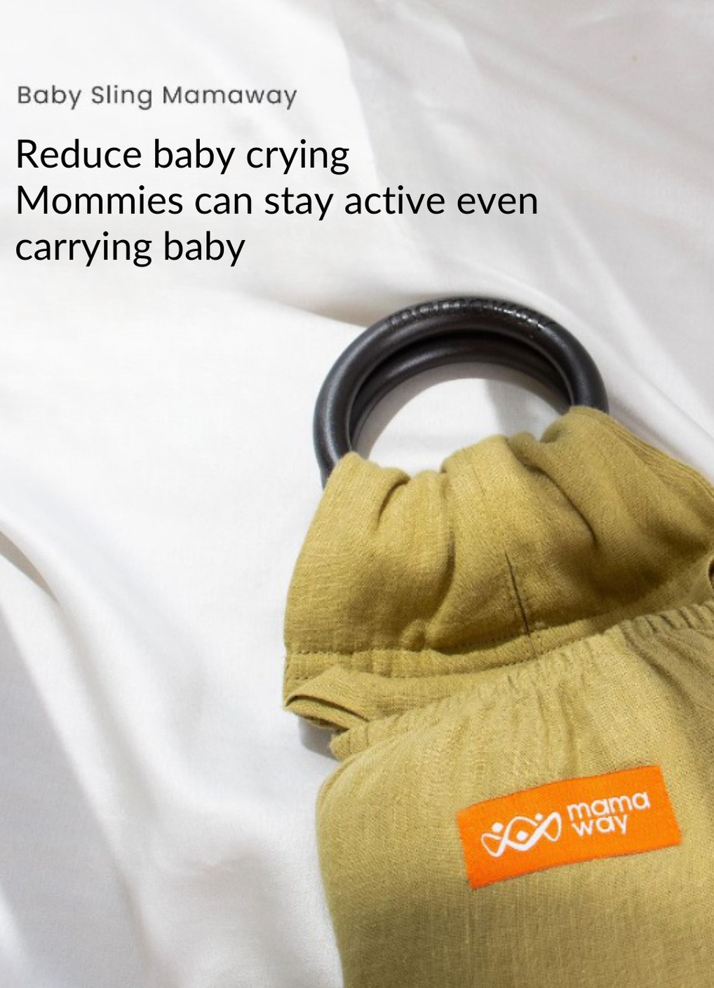 Solid Linen Baby Ring Sling, Olive, hi-res image number 2