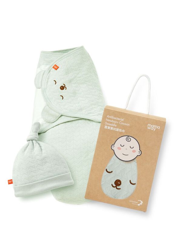 Antibacterial Newborn Cocoon Swaddle Gift Set-Sleeping Bear